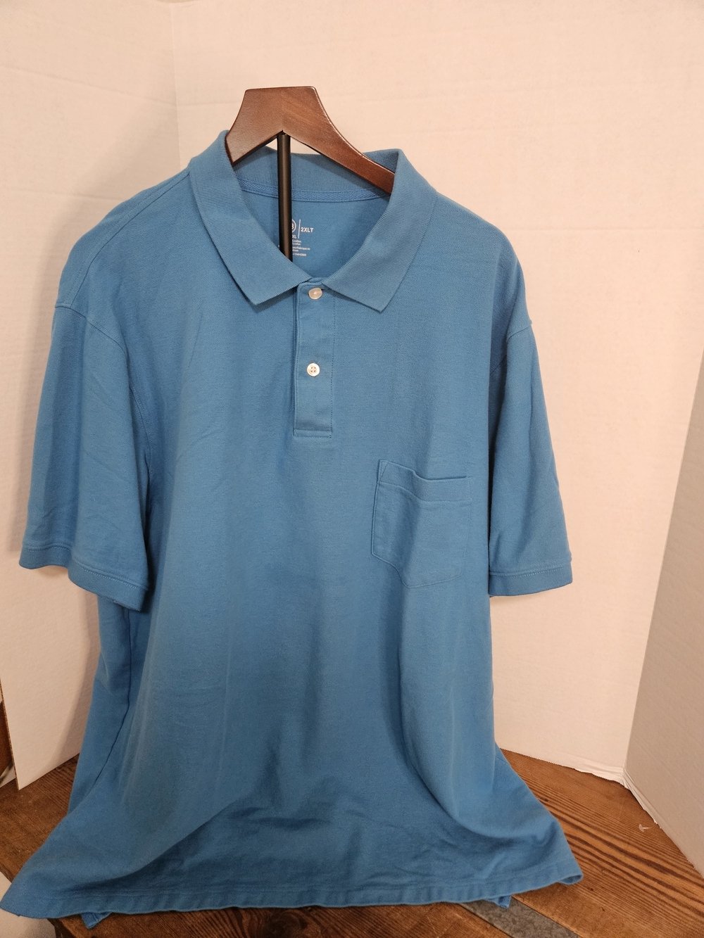 Harbor Bay Men's Blue Pocket Polo Shirt